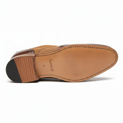 sole-view - Men's Brown Leather Wingtip Oxford Shoes