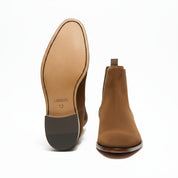 sole-view - Men's Brown Suede Chelsea Ankle Boots