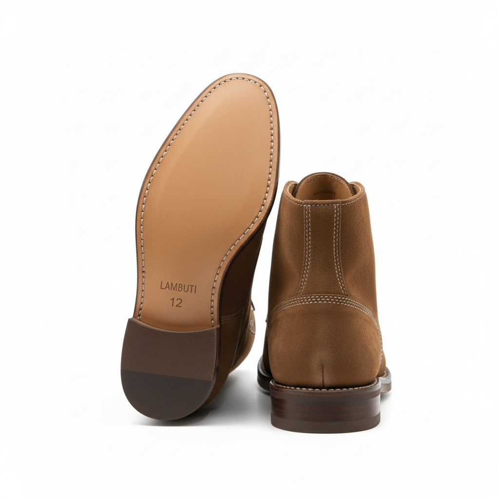 sole-view - Men's Brown Suede Lace-Up Ankle Boots