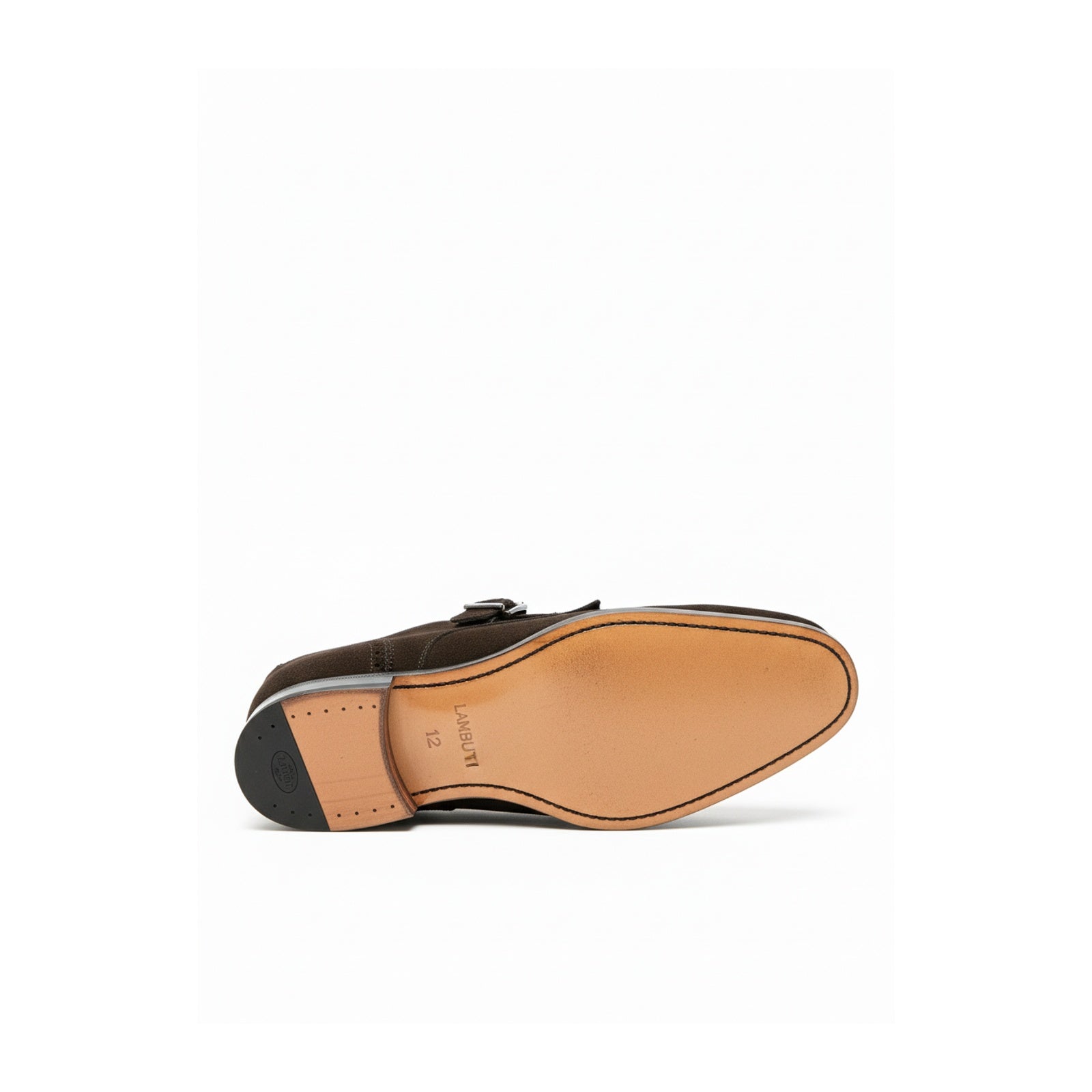 sole-view - Men's Brown Suede Monk Strap Shoes
