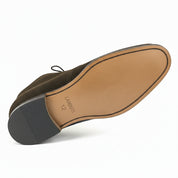 Men's Brown Suede Oxford Dress Shoes - sole-view