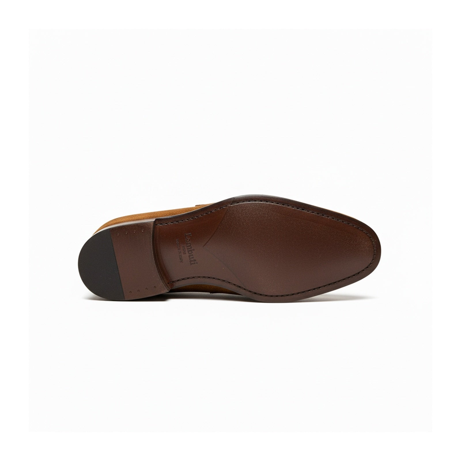 sole-view - Men's Brown Suede Penny Loafers