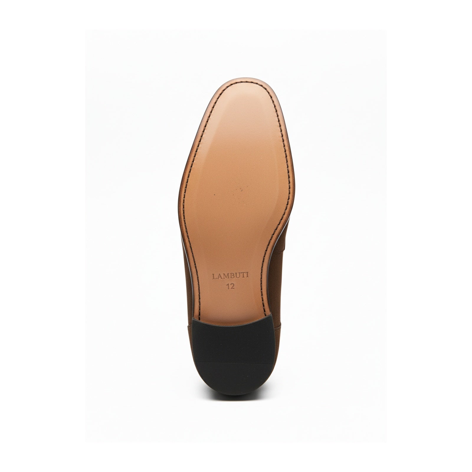 Men's Brown Suede Penny Loafers - sole-view