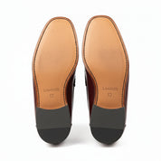 Men's Burgundy Genuine Leather Driving Shoes - sole-view