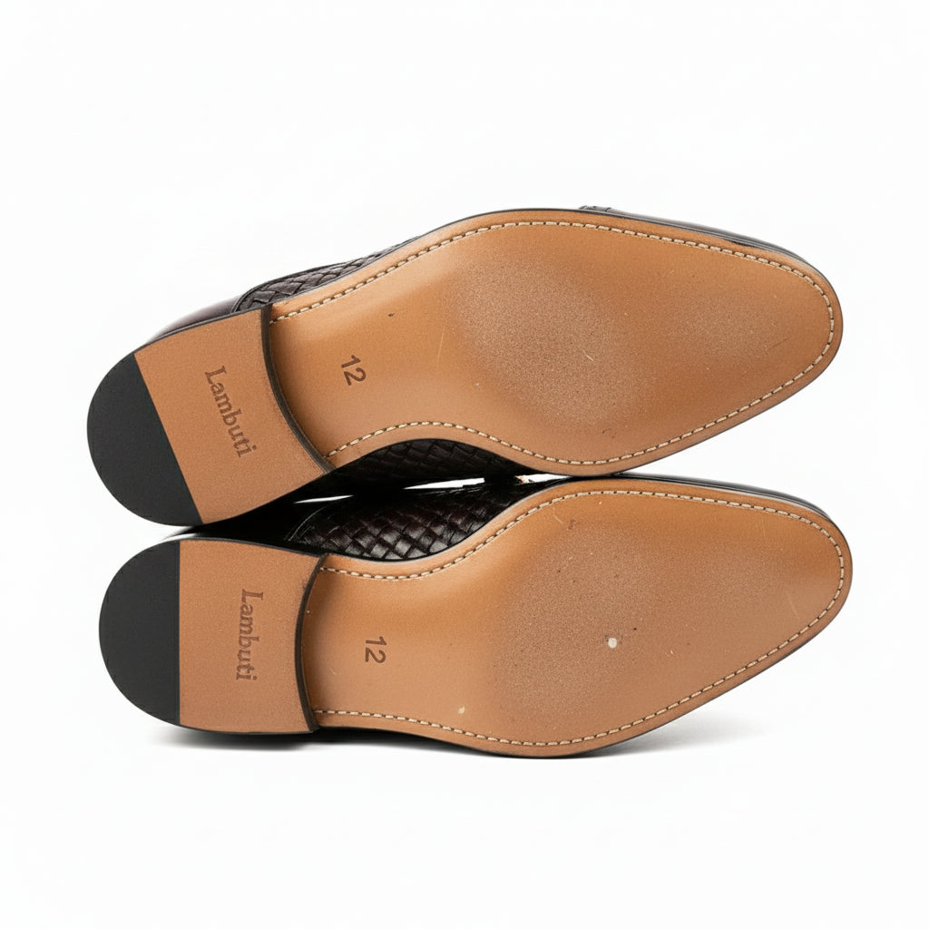 sole-view - Men's Burgundy Leather Moccasins