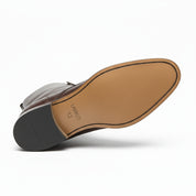 sole-view - Men's Dark Brown Leather Cap Toe Ankle Boots