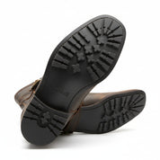sole-view - Men's Dark Brown Leather Cowboy Boots