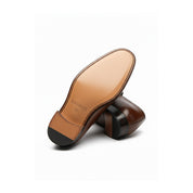 Men's Dark Brown Leather Moccasin Loafers - sole-view