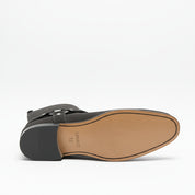 Men's Dark Gray Suede Biker Boots - sole-view