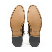 sole-view - Men's Dark Tan Leather High Ankle Strap Boots