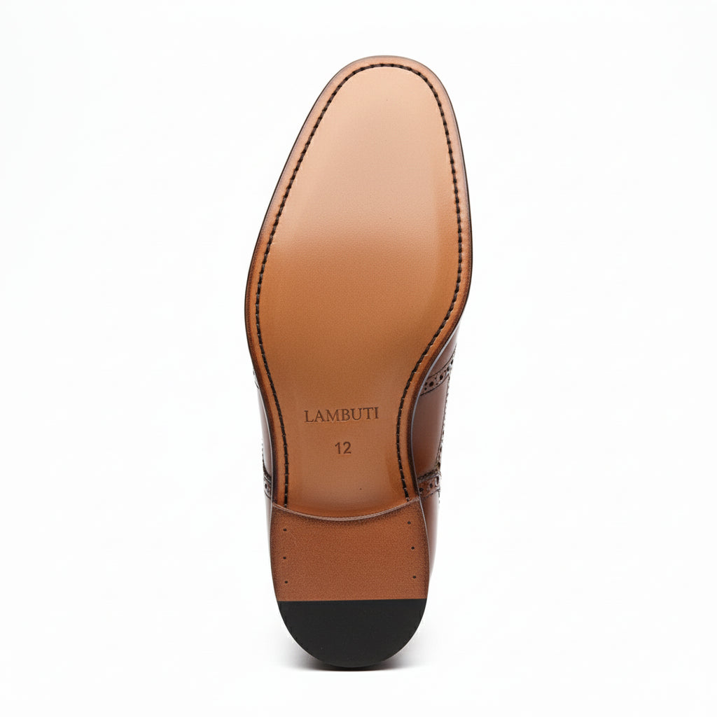 sole-view - Men's Full-Grain Leather Classic Dress Shoes