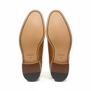 sole-view - Men's Genuine Leather Derby Shoes with Brogue Detailing