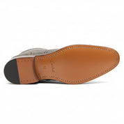 sole-view - Men's Gray Suede Dress Boots with Lace-up Closure
