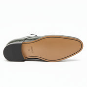 sole-view - Men's Green Leather Lace-Up Dress Shoes