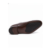 Men's Dark Brown Leather Oxford Dress Shoes - sole-view