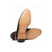sole-view - Men's Handmade Black Suede & Leather Formal Shoes