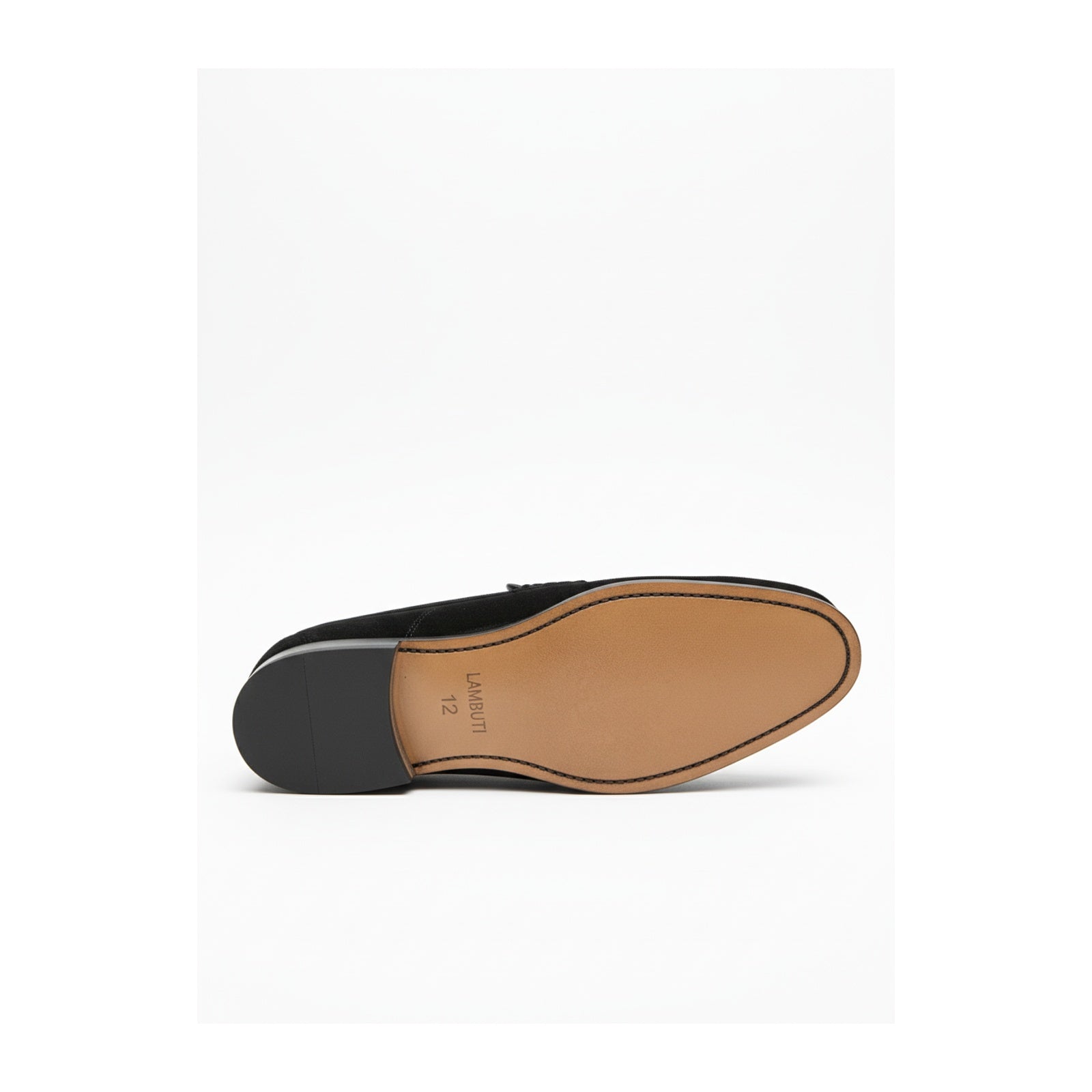 sole-view - Men's Handmade Black Suede Moccasins with Slip-On Design