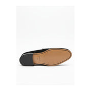 sole-view - Men's Handmade Black Suede Moccasins with Slip-On Design