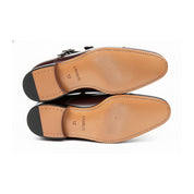 sole-view - Men's Maroon Monk Strap Leather Shoes