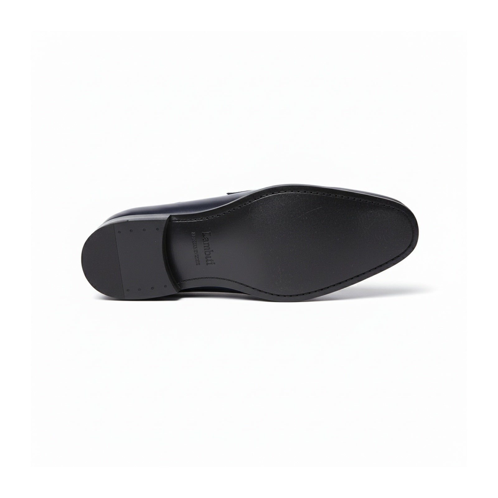 sole-view - Men's Navy Blue Leather Moccasins