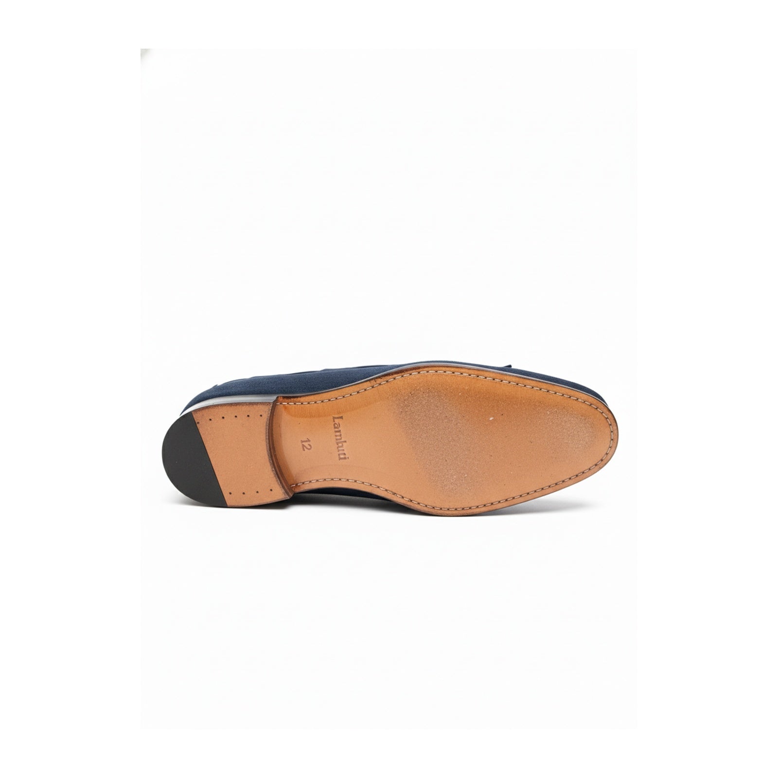 sole-view - Men's Navy Suede Tassel Loafers