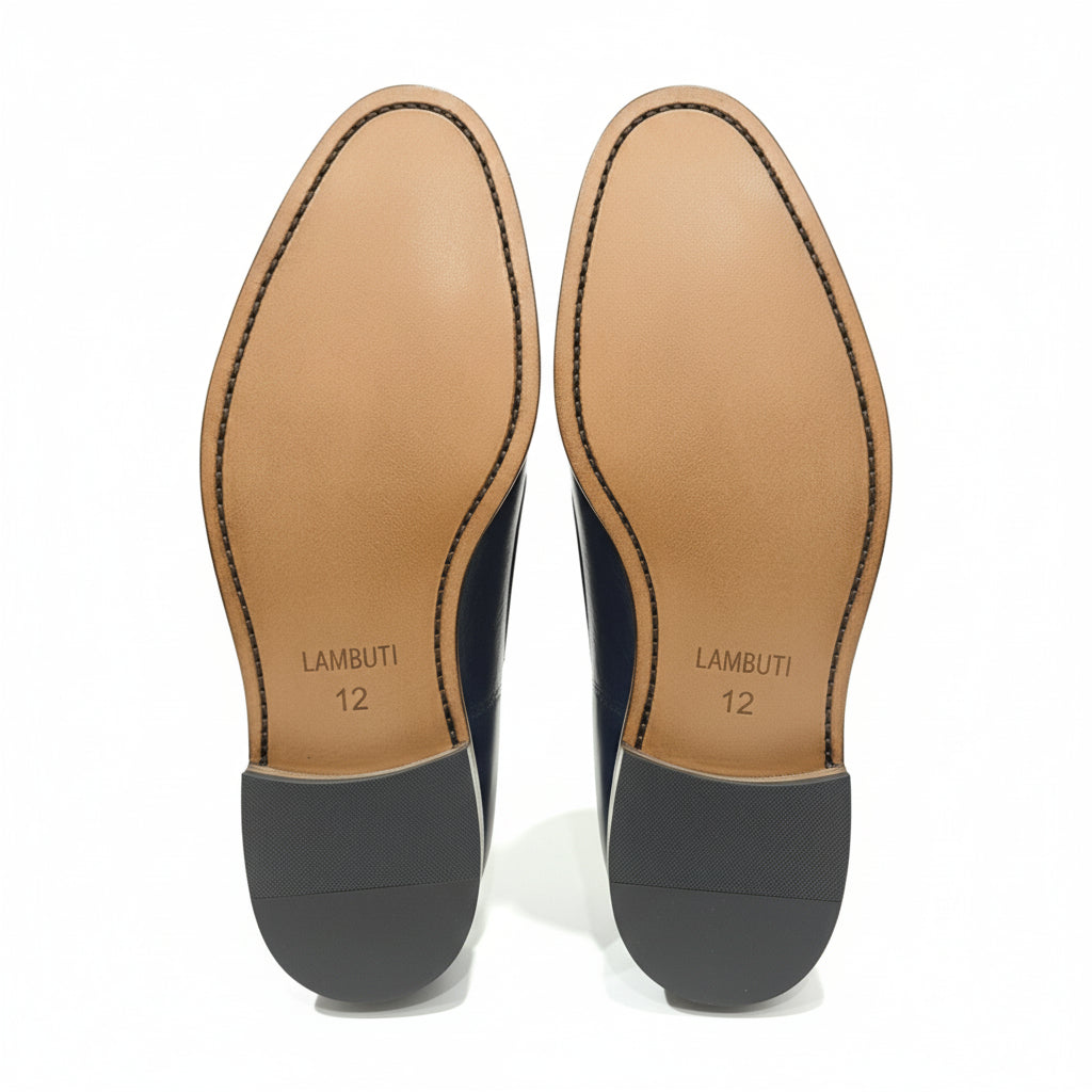 sole-view - Men's Polished Cow Leather Oxford Dress Shoes