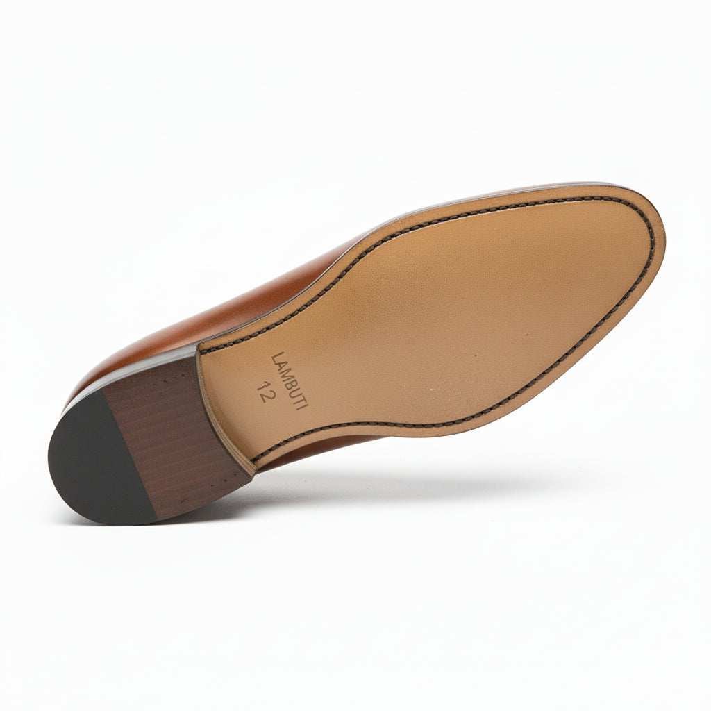 sole-view - Men's Rich Brown Tassel Loafer Leather Shoes