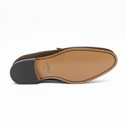 Men's Suede Slip-On Moccasins in Brown - sole-view