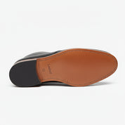 Men's Tan Black Leather Chukka Boots - sole-view