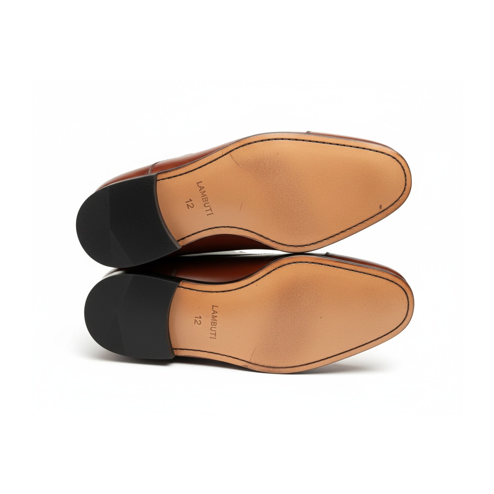 sole-view - Men's Tan Brown Leather Oxford Dress Shoes