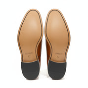 Men's Tan Leather Brogue Dress Shoes - sole-view