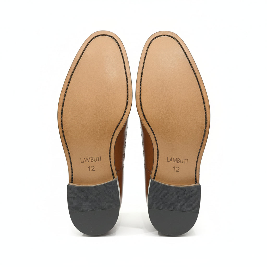 sole-view - Men's Tan Leather Chelsea Boots