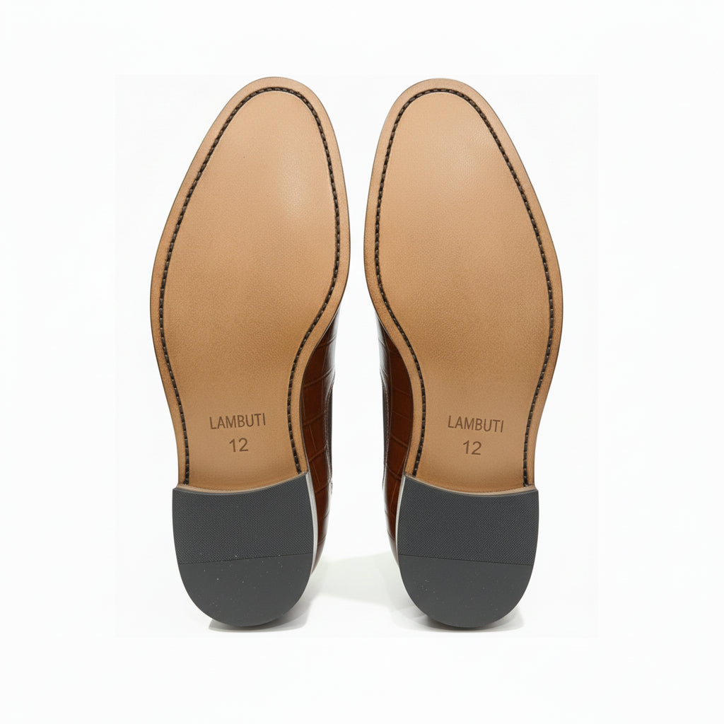 sole-view - Men's Tan Leather Chelsea Boots
