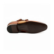sole-view - Men's Tan Leather Double Buckle Oxfords