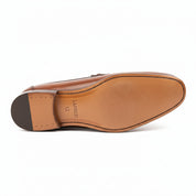Men's Tan Leather Loafers - sole-view
