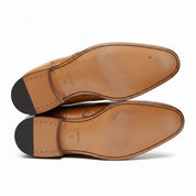 sole-view - Men's Tan Leather Wingtip Dress Shoes
