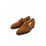 sole-view - Men's Tan Suede Monk Strap Shoes