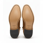 Men's Tan Suede Side-Zip Ankle Boots - sole-view