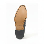 sole-view - Men's Two-Tone Leather Moccasins – Black Dress Shoes