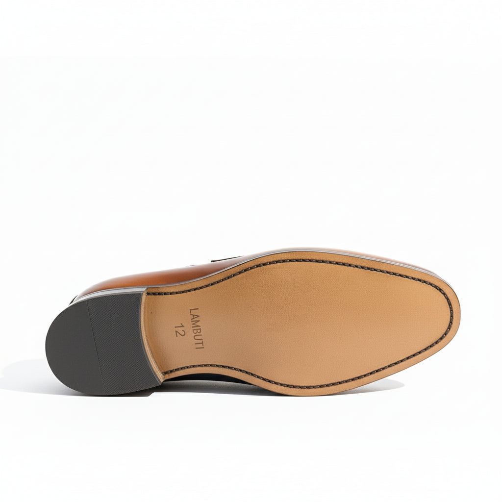 Men's Two-Tone Leather Moccasins - sole-view