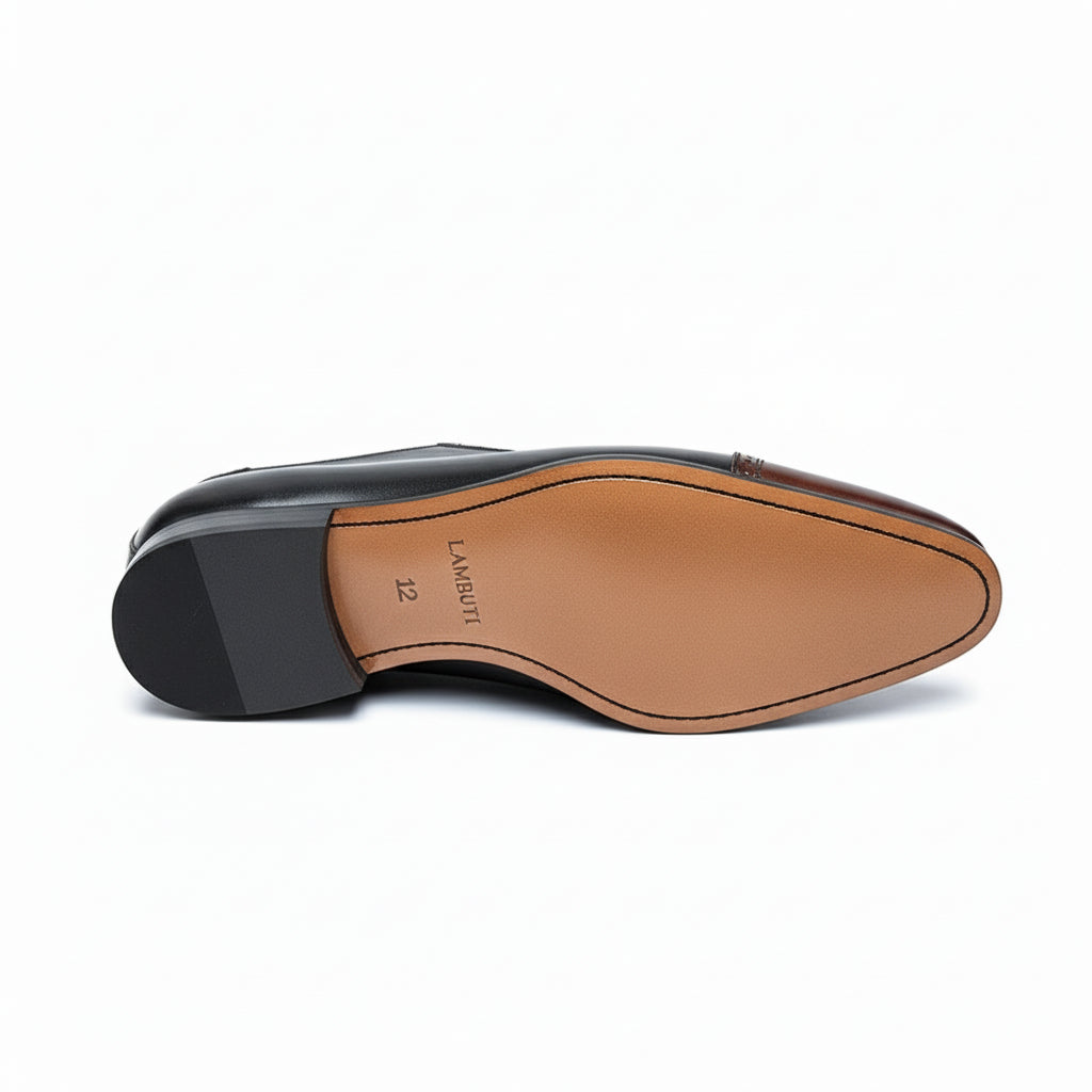 sole-view - Men's Two Tone Leather Oxford Spectator Shoes with Pointed Toe