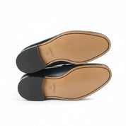 Men's Two-Tone Spectator Leather Dress Shoes in Blue and White - sole-view
