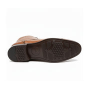 Tan Brown Wing Tip Brogue Ankle Boots - sole-view