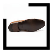 sole-view - Tan Leather Brogue Oxford Shoes