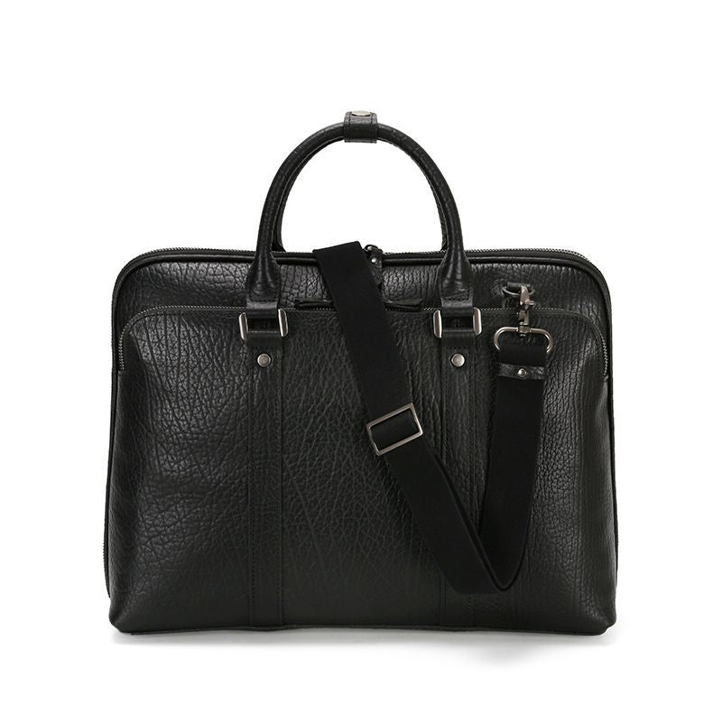 Sophisticated Leather Briefcase with Front Pocket