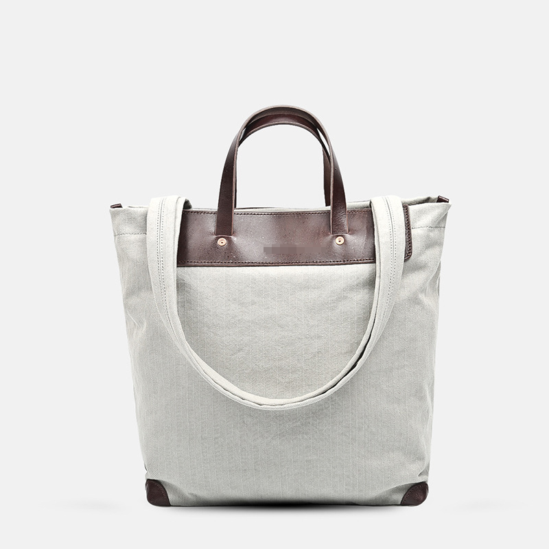 Stylish Canvas Tote Bags with Leather Accents