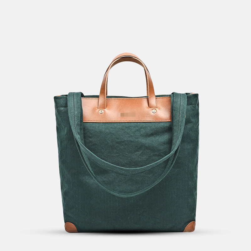 Stylish Canvas Tote Bags with Leather Accents