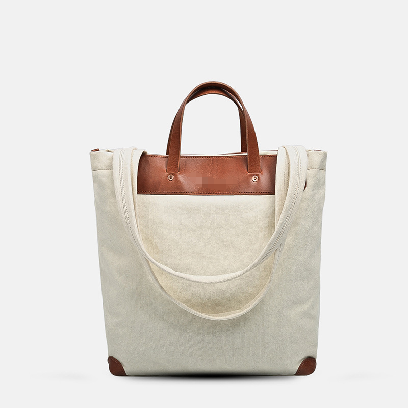 Stylish Canvas Tote Bags with Leather Accents