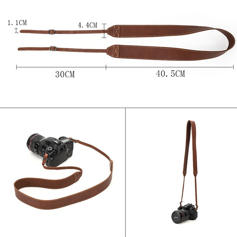 Stylish Leather Adjustable Strap for Professional Cameras