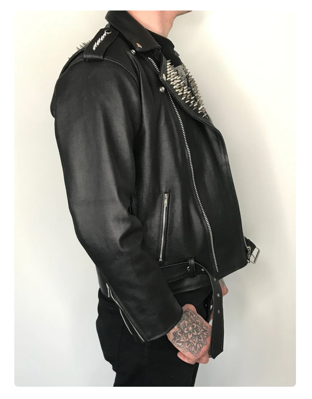 The Misfit skull Studded Black Leather Jacket for men, Men Rock Punk Emo